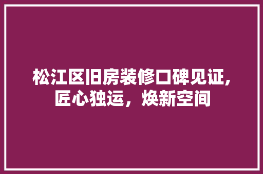 松江区旧房装修口碑见证,匠心独运，焕新空间 卧室装修