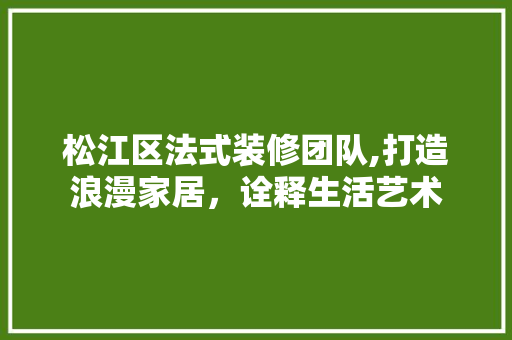 松江区法式装修团队,打造浪漫家居，诠释生活艺术 室内设计