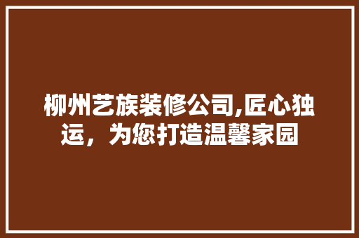 柳州艺族装修公司,匠心独运，为您打造温馨家园 软装设计