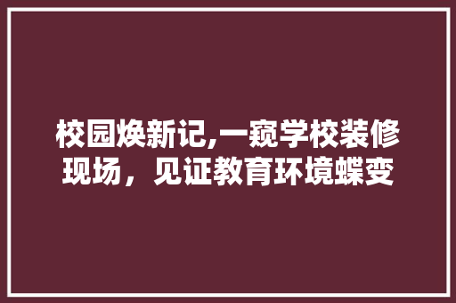 校园焕新记,一窥学校装修现场，见证教育环境蝶变 客厅装修