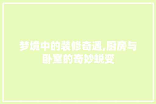 梦境中的装修奇遇,厨房与卧室的奇妙蜕变 卧室装修