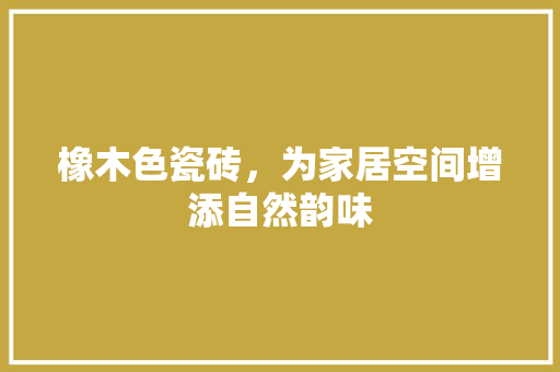 橡木色瓷砖，为家居空间增添自然韵味 软装设计