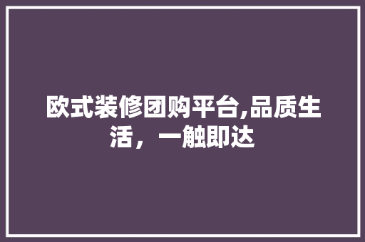 欧式装修团购平台,品质生活，一触即达 室内设计
