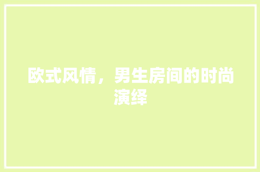 欧式风情，男生房间的时尚演绎 地板材料