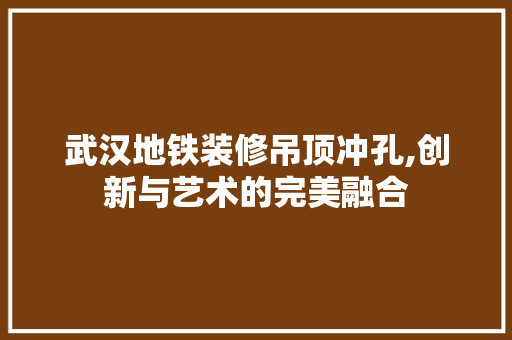 武汉地铁装修吊顶冲孔,创新与艺术的完美融合 地板材料