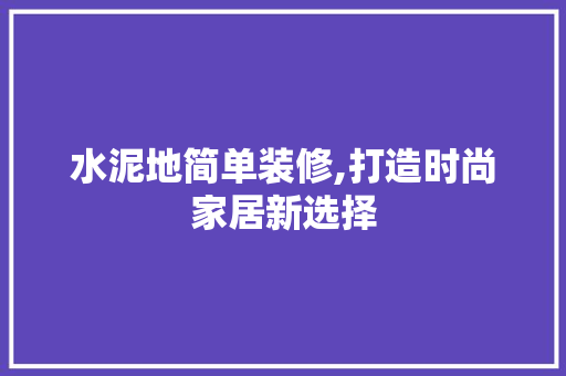 水泥地简单装修,打造时尚家居新选择 家居装修