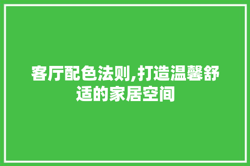 客厅配色法则,打造温馨舒适的家居空间 软装设计