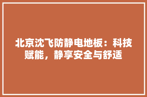 北京沈飞防静电地板：科技赋能，静享安全与舒适 家居装修
