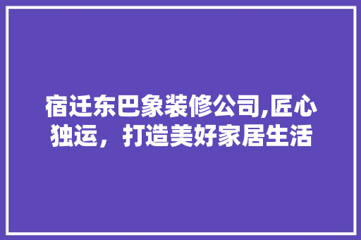 宿迁东巴象装修公司,匠心独运，打造美好家居生活 客厅装修