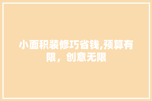 小面积装修巧省钱,预算有限，创意无限 现代风格装饰