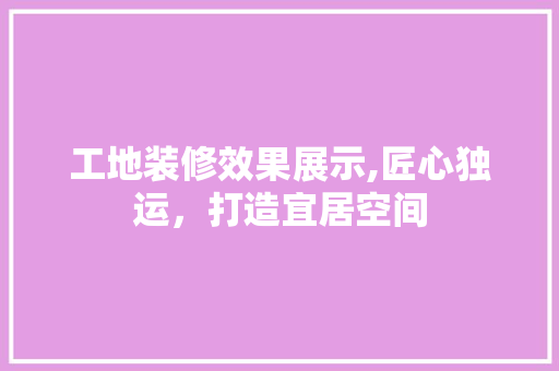 工地装修效果展示,匠心独运，打造宜居空间 室内设计