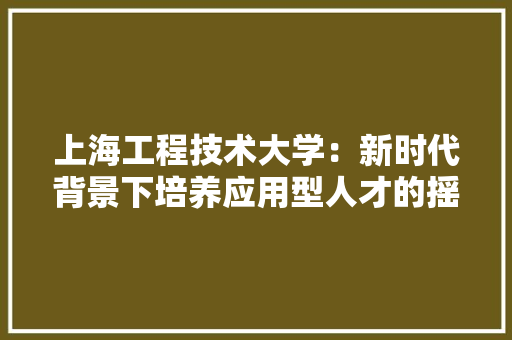 上海工程技术大学：新时代背景下培养应用型人才的摇篮 家居装修