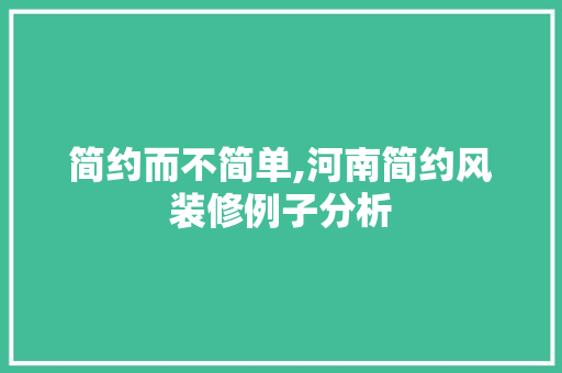 简约而不简单,河南简约风装修例子分析 客厅装修