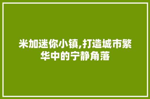 米加迷你小镇,打造城市繁华中的宁静角落
