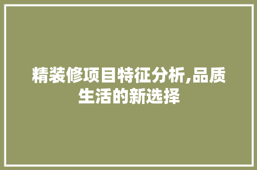 精装修项目特征分析,品质生活的新选择 木雕艺术