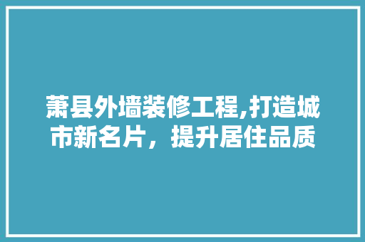 萧县外墙装修工程,打造城市新名片，提升居住品质