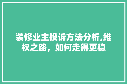 装修业主投诉方法分析,维权之路，如何走得更稳 客厅装修