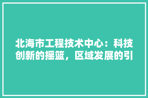 北海市工程技术中心：科技创新的摇篮，区域发展的引擎