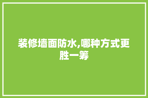装修墙面防水,哪种方式更胜一筹 客厅装修