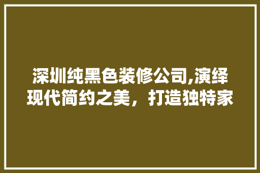 深圳纯黑色装修公司,演绎现代简约之美，打造独特家居风格 客厅装修