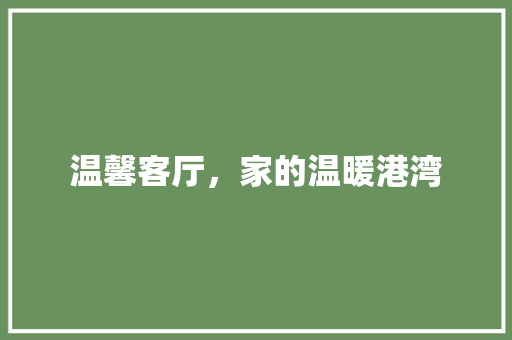 温馨客厅，家的温暖港湾 现代风格装饰