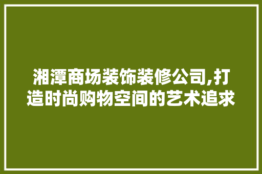 湘潭商场装饰装修公司,打造时尚购物空间的艺术追求 现代风格装饰