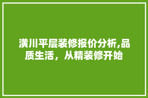 潢川平层装修报价分析,品质生活，从精装修开始 室内设计