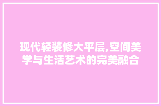 现代轻装修大平层,空间美学与生活艺术的完美融合 软装设计