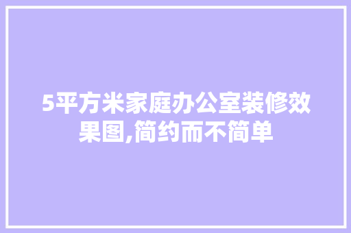 5平方米家庭办公室装修效果图,简约而不简单 客厅装修