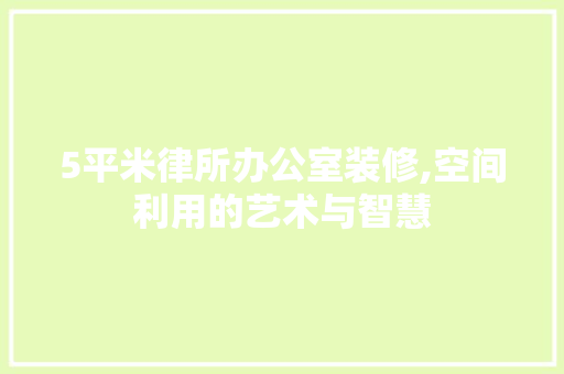 5平米律所办公室装修,空间利用的艺术与智慧 木雕艺术