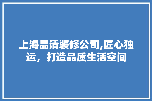上海品清装修公司,匠心独运，打造品质生活空间 客厅装修