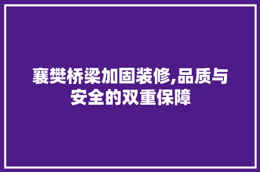 襄樊桥梁加固装修,品质与安全的双重保障