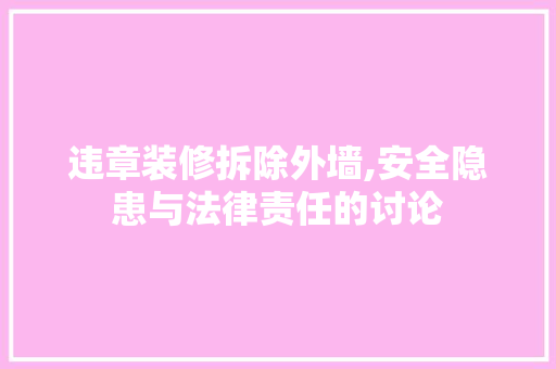 违章装修拆除外墙,安全隐患与法律责任的讨论 卧室装修