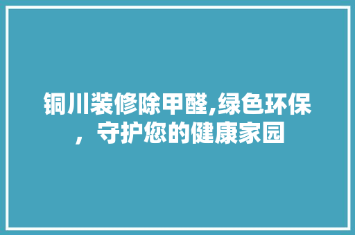 铜川装修除甲醛,绿色环保，守护您的健康家园 软装设计