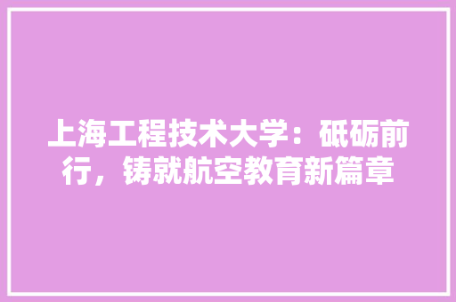 上海工程技术大学：砥砺前行，铸就航空教育新篇章 家居装修
