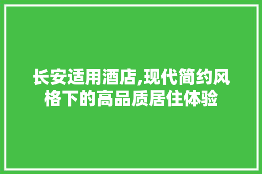 长安适用酒店,现代简约风格下的高品质居住体验 软装设计