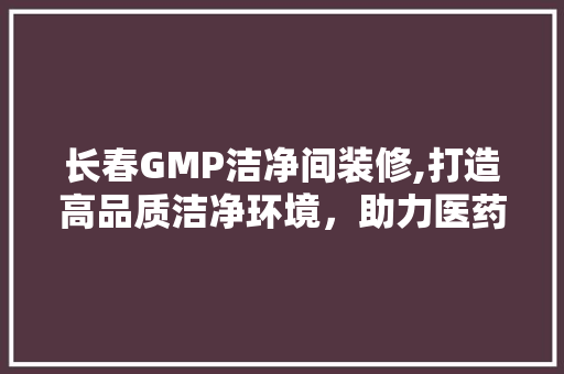 长春GMP洁净间装修,打造高品质洁净环境，助力医药产业发展 木雕艺术