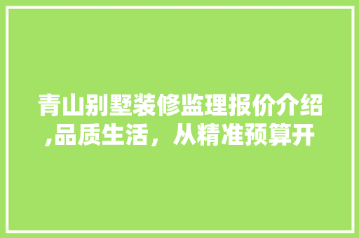 青山别墅装修监理报价介绍,品质生活，从精准预算开始 家居装修