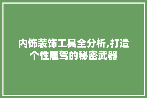 内饰装饰工具全分析,打造个性座驾的秘密武器 木雕艺术