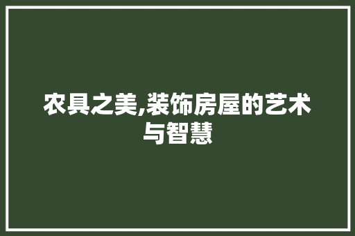 农具之美,装饰房屋的艺术与智慧 地板材料