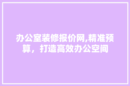 办公室装修报价网,精准预算，打造高效办公空间 客厅装修