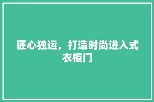 匠心独运，打造时尚进入式衣柜门 家居装修