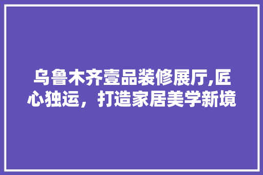 乌鲁木齐壹品装修展厅,匠心独运，打造家居美学新境界 家居装修