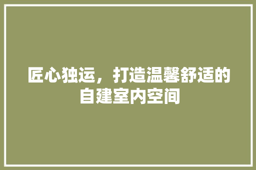 匠心独运，打造温馨舒适的自建室内空间 家居装修