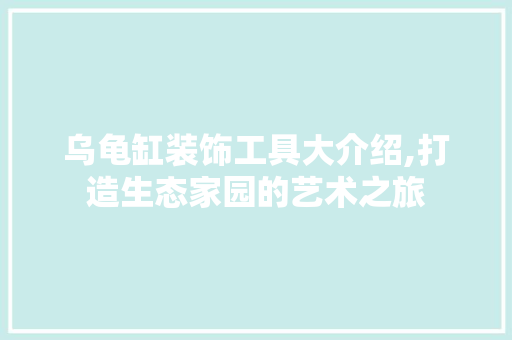 乌龟缸装饰工具大介绍,打造生态家园的艺术之旅 中式风格装饰