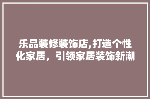 乐品装修装饰店,打造个性化家居，引领家居装饰新潮流 客厅装修