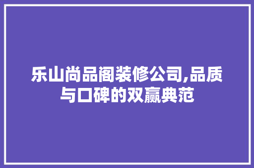 乐山尚品阁装修公司,品质与口碑的双赢典范 现代风格装饰