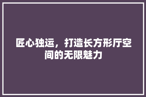 匠心独运，打造长方形厅空间的无限魅力 家居装修
