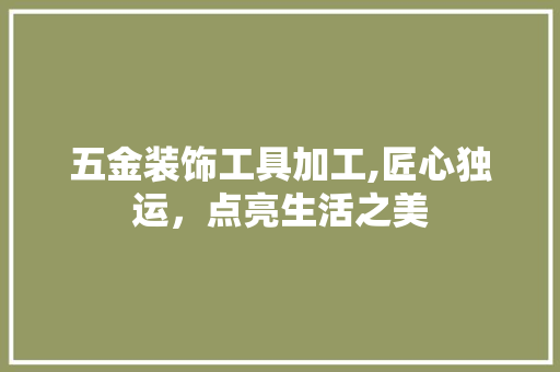 五金装饰工具加工,匠心独运，点亮生活之美 室内设计