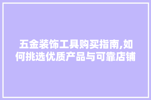 五金装饰工具购买指南,如何挑选优质产品与可靠店铺 现代风格装饰